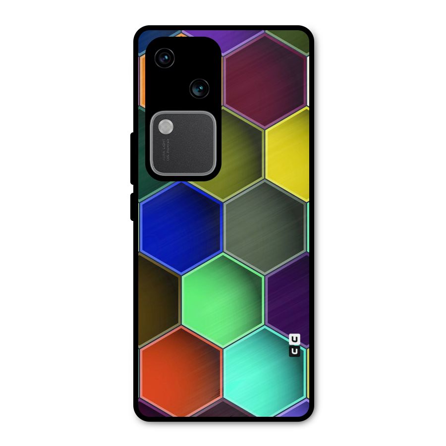 Hexagonal Palette Metal Back Case for Vivo V30