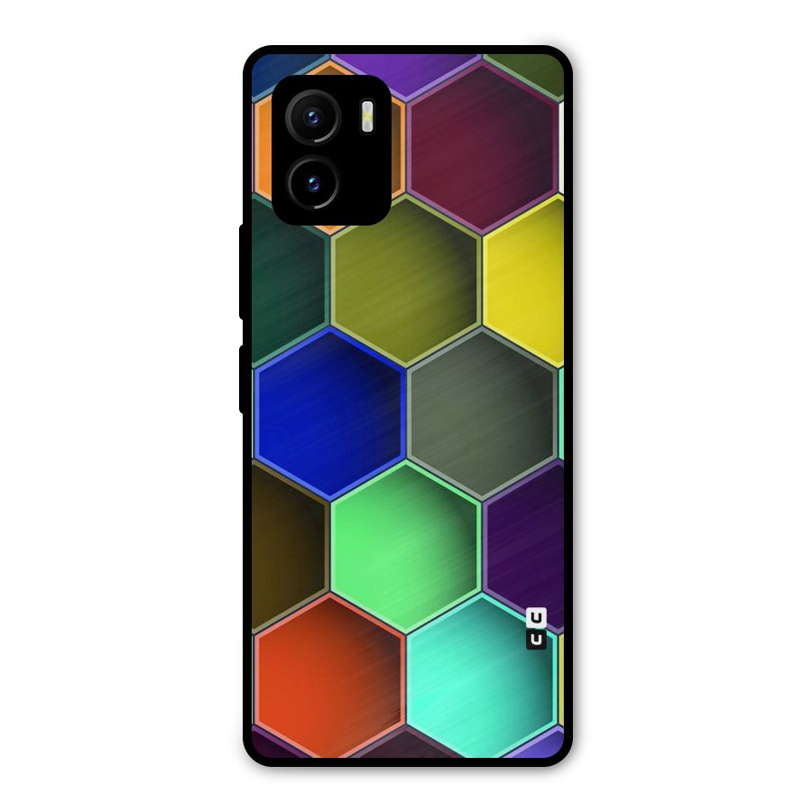 Hexagonal Palette Metal Back Case for Vivo Y15s