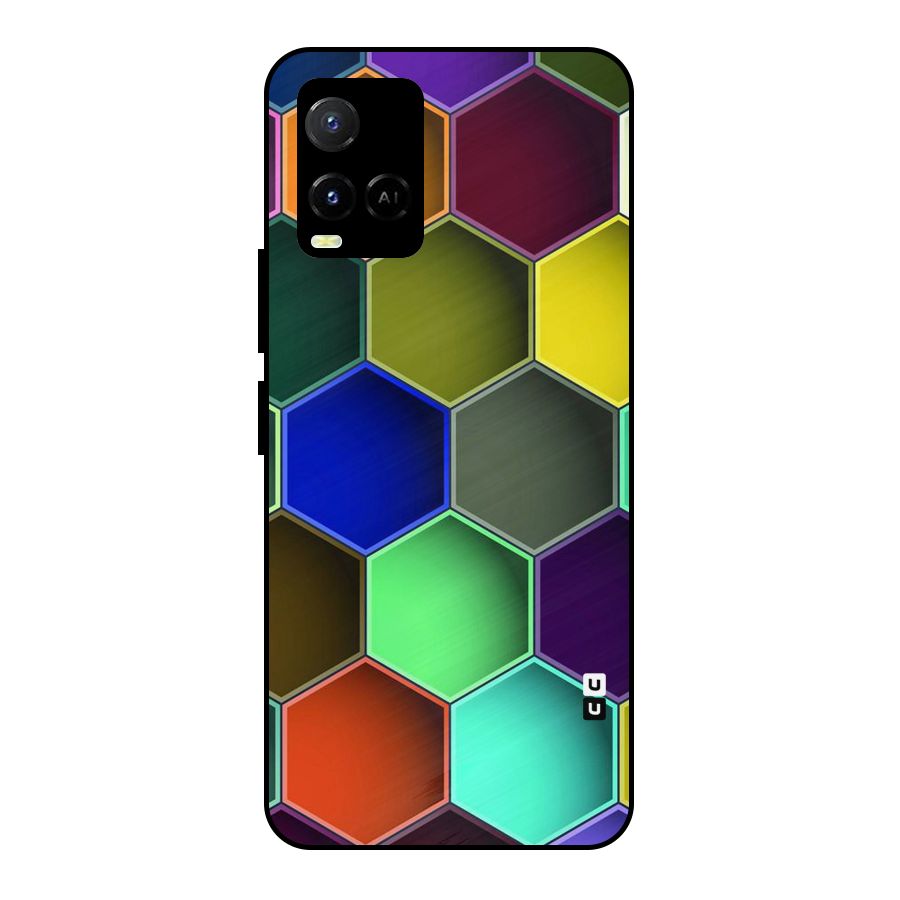 Hexagonal Palette Metal Back Case for Vivo Y21A