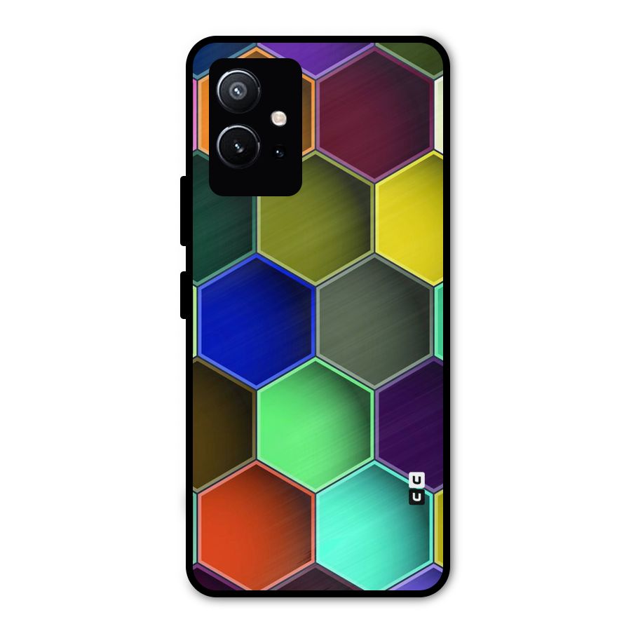 Hexagonal Palette Metal Back Case for Vivo Y75 5G