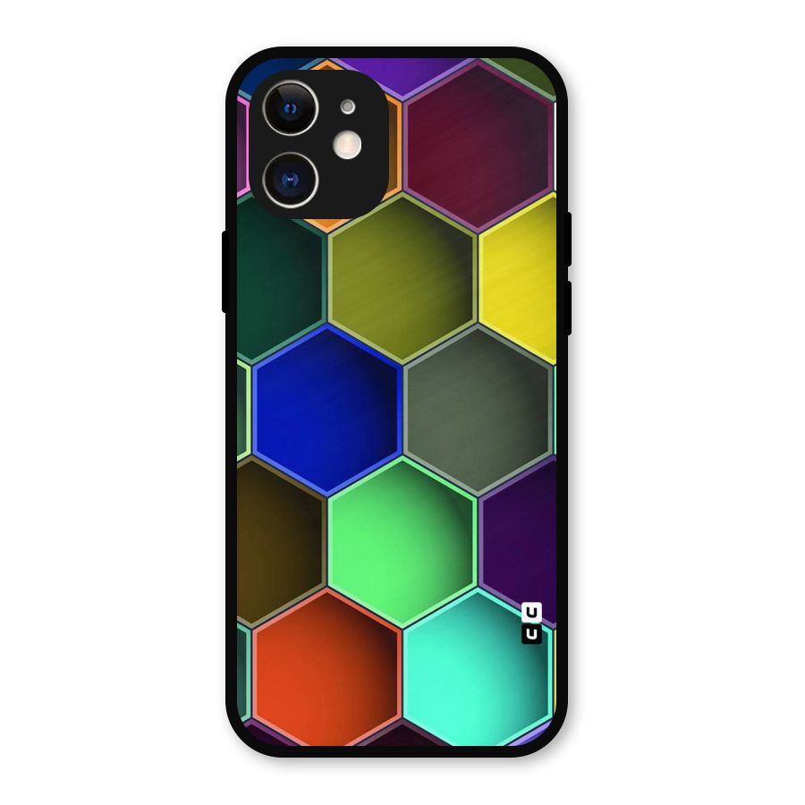 Hexagonal Palette Metal Back Case for iPhone 12
