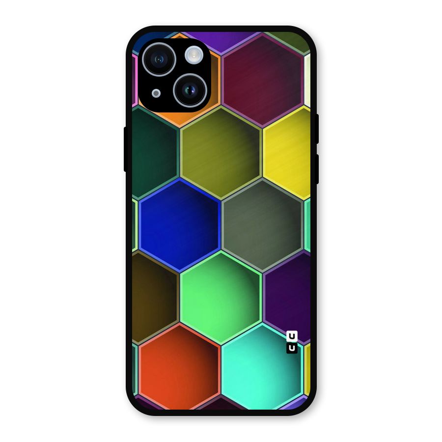 Hexagonal Palette Metal Back Case for iPhone 14