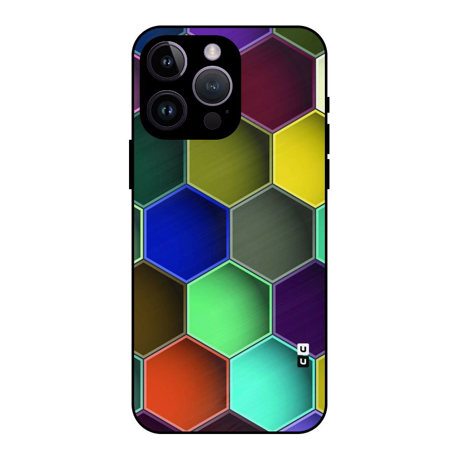 Hexagonal Palette Metal Back Case for iPhone 14 Pro Max