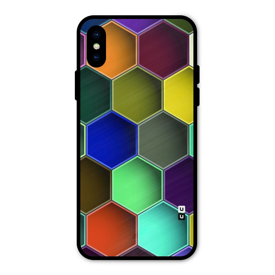 Hexagonal Palette Metal Back Case for iPhone X