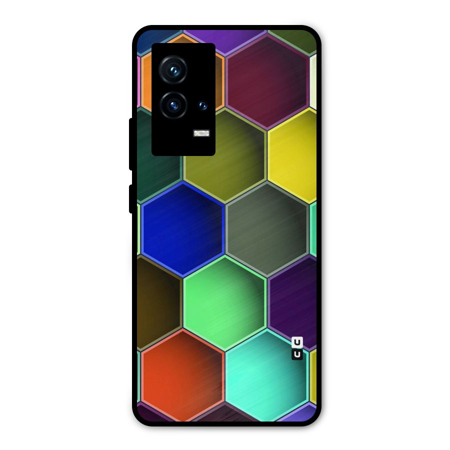 Hexagonal Palette Metal Back Case for iQOO 9 5G