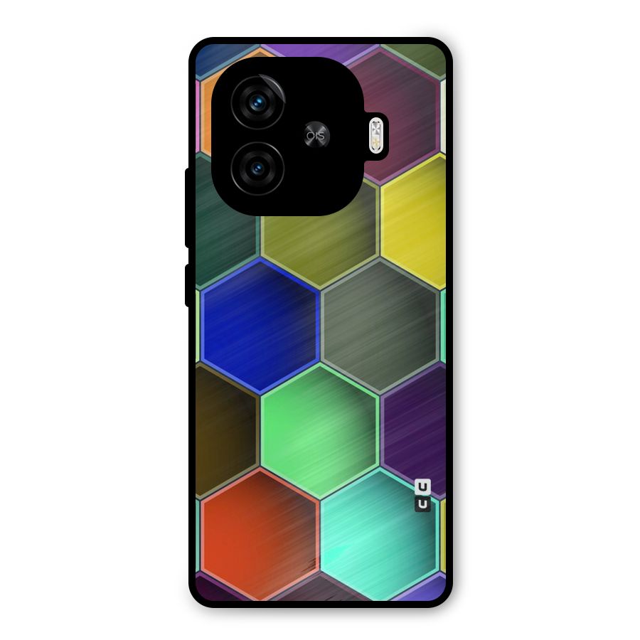 Hexagonal Palette Metal Back Case for iQOO Z9 Turbo