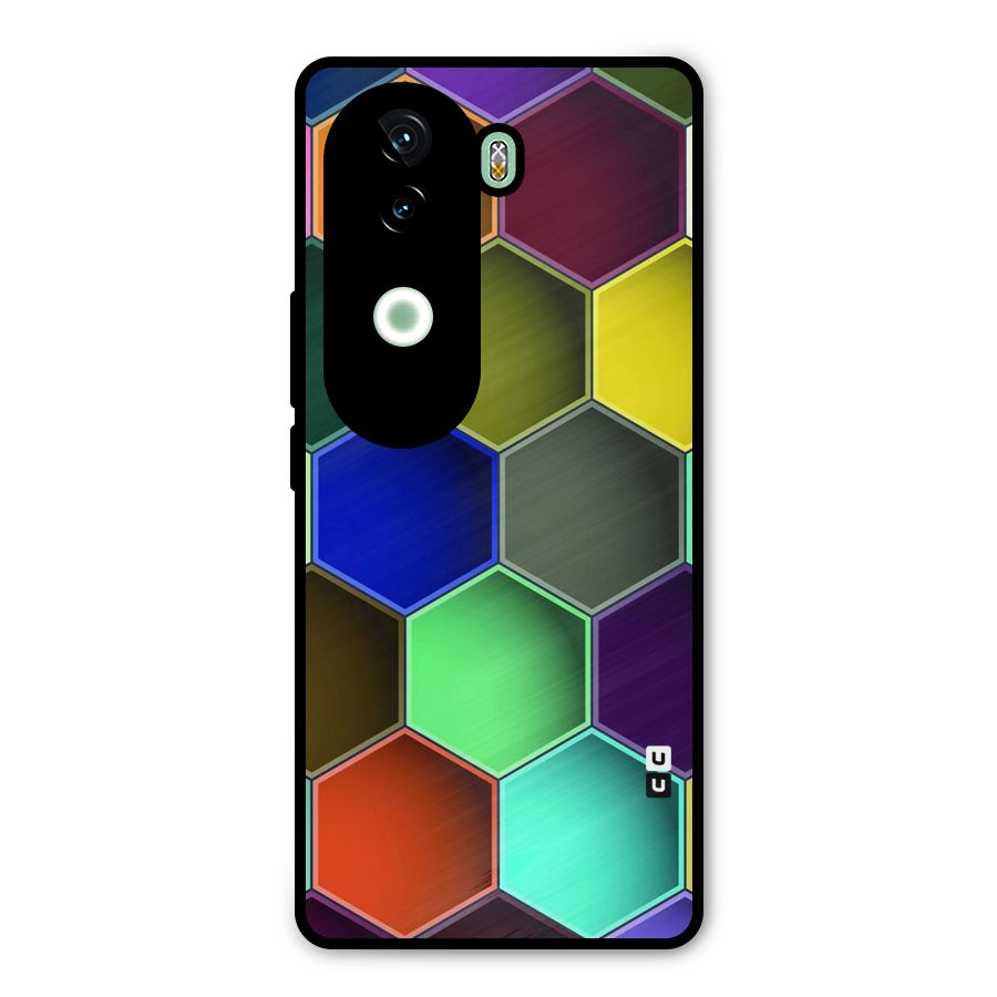 Hexagonal Palette Metal Back Case for iQOO Z9s