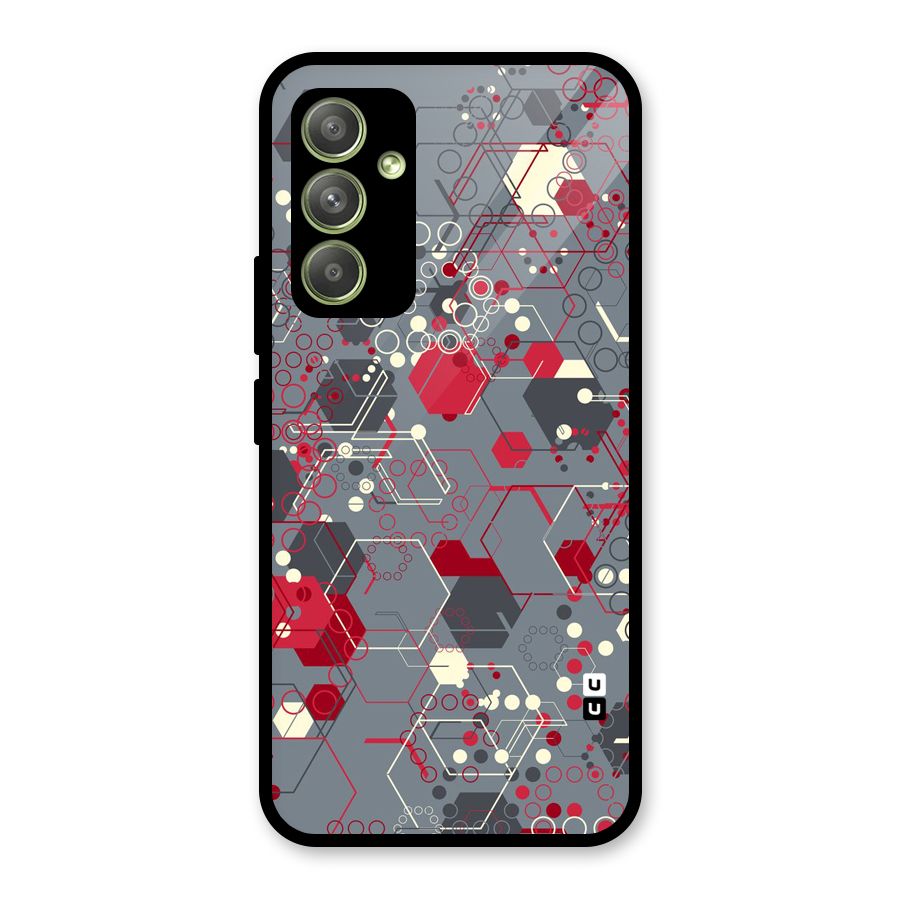 Hexagons Pattern Glass Back Case for Galaxy A54