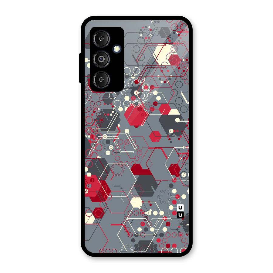 Hexagons Pattern Glass Back Case for Galaxy M14 5G