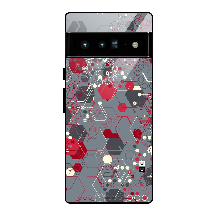 Hexagons Pattern Glass Back Case for Google Pixel 6 Pro