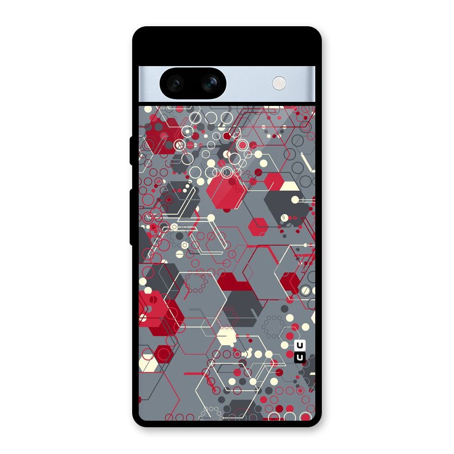 Hexagons Pattern Glass Back Case for Google Pixel 7a
