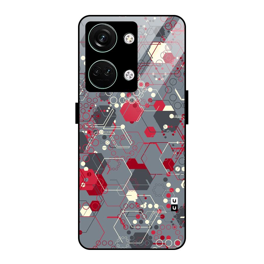 Hexagons Pattern Glass Back Case for Oneplus Nord 3