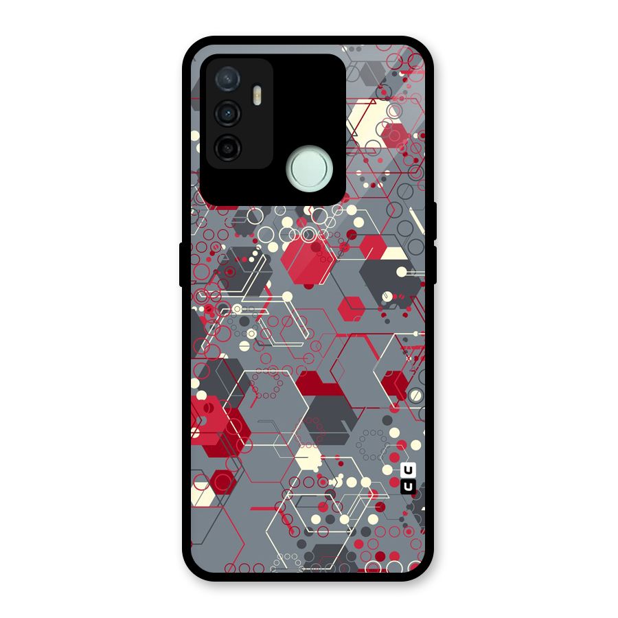 Hexagons Pattern Glass Back Case for Oppo A53