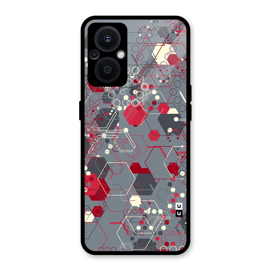 Hexagons Pattern Glass Back Case for Oppo F21s Pro 5G