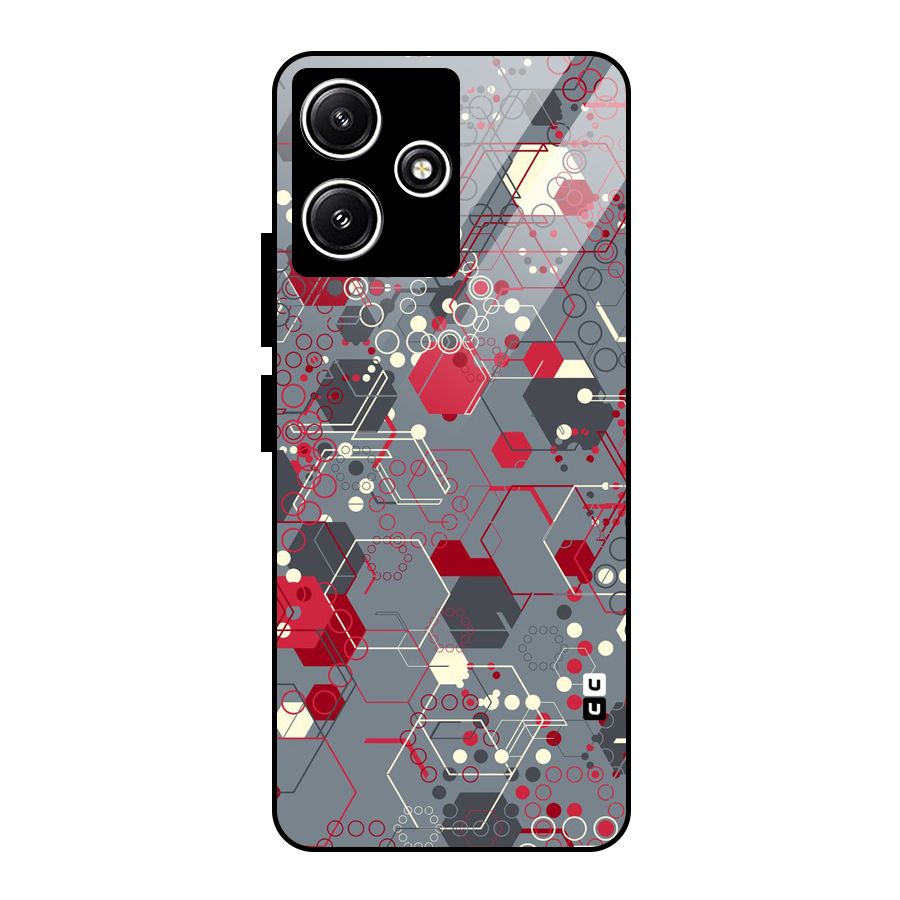 Hexagons Pattern Glass Back Case for Poco M6 Pro