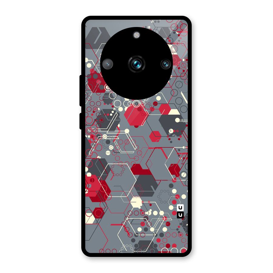 Hexagons Pattern Glass Back Case for Realme 11 Pro