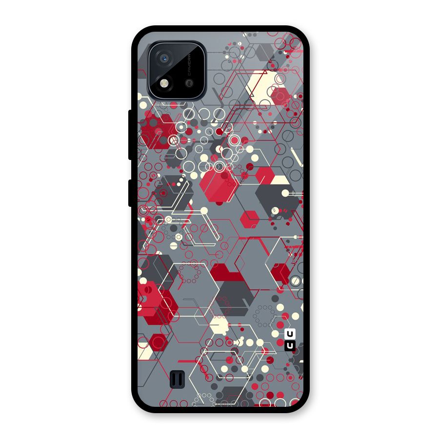 Hexagons Pattern Glass Back Case for Realme C11 2021
