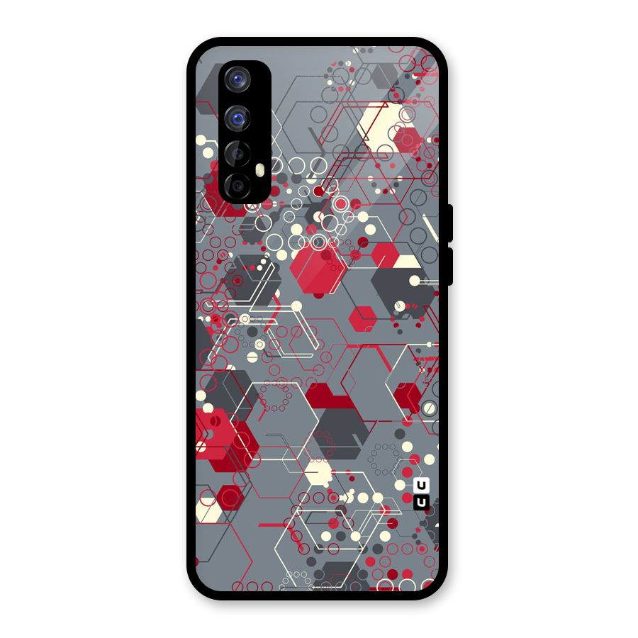 Hexagons Pattern Glass Back Case for Realme Narzo 20 Pro
