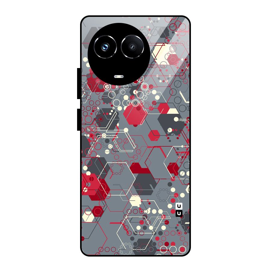 Hexagons Pattern Glass Back Case for Realme Narzo 60X