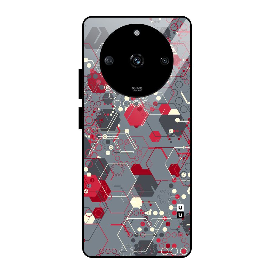 Hexagons Pattern Glass Back Case for Realme Narzo 60 5G