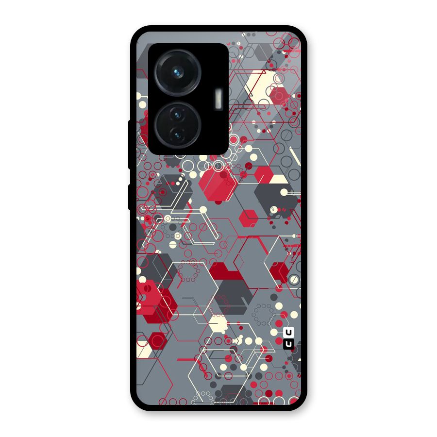 Hexagons Pattern Glass Back Case for Vivo T1 44W