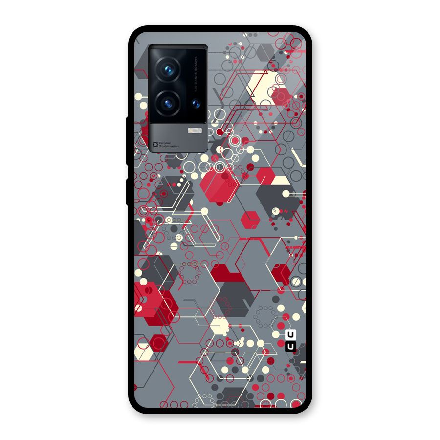 Hexagons Pattern Glass Back Case for iQOO 9 5G
