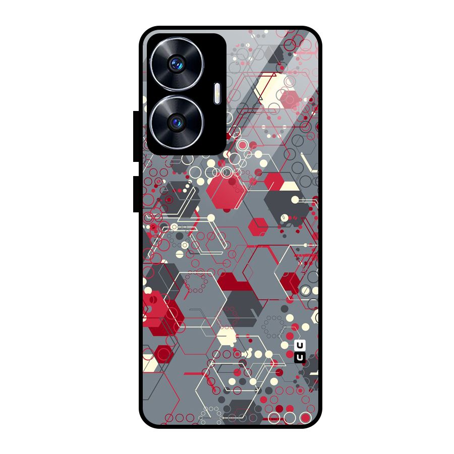 Hexagons Pattern Glass Back Case for realme C55