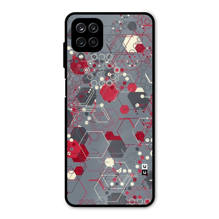 Hexagons Pattern Metal Back Case for Galaxy A12