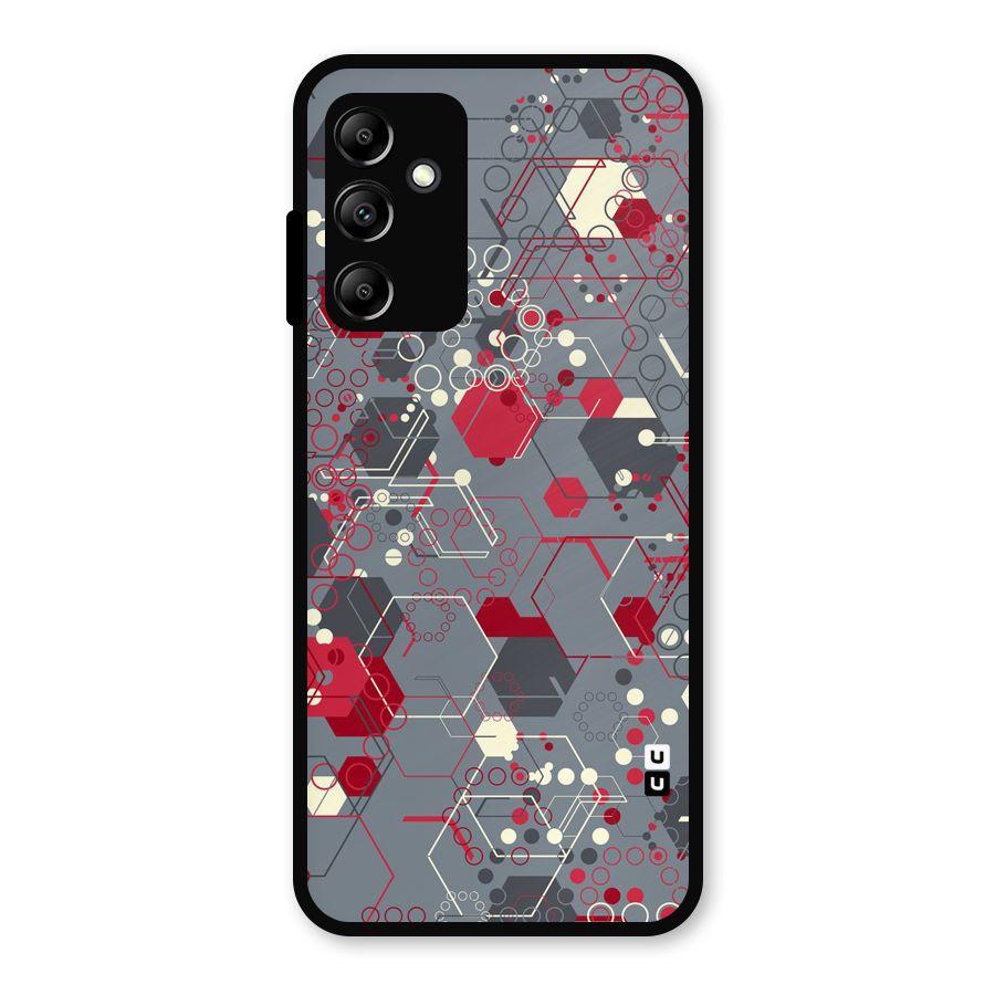 Hexagons Pattern Metal Back Case for Galaxy A14 5G