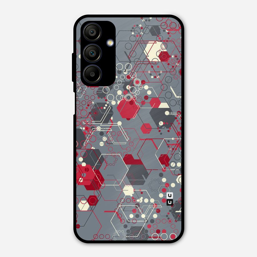 Hexagons Pattern Metal Back Case for Galaxy A15 5G