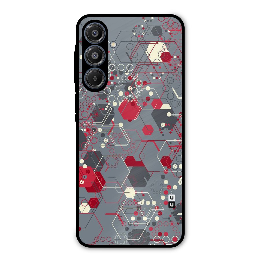 Hexagons Pattern Metal Back Case for Galaxy A16 5G
