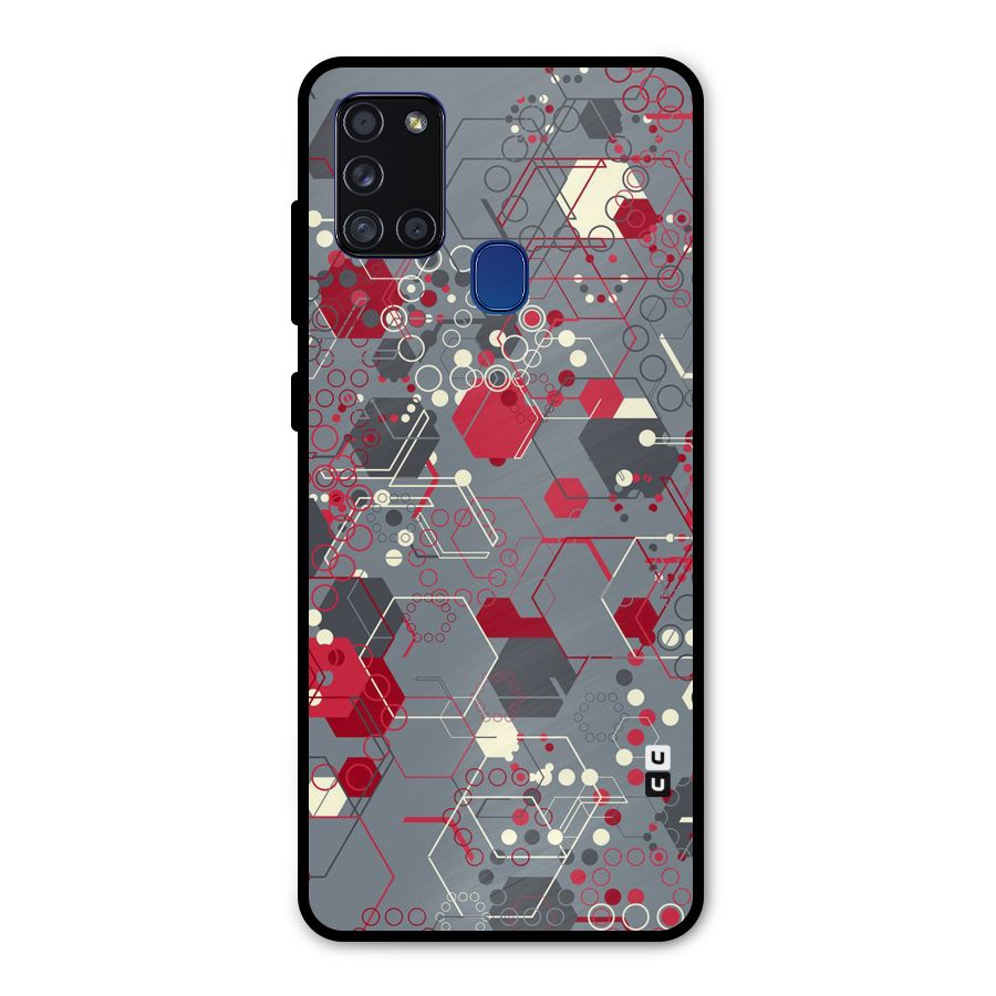 Hexagons Pattern Metal Back Case for Galaxy A21s