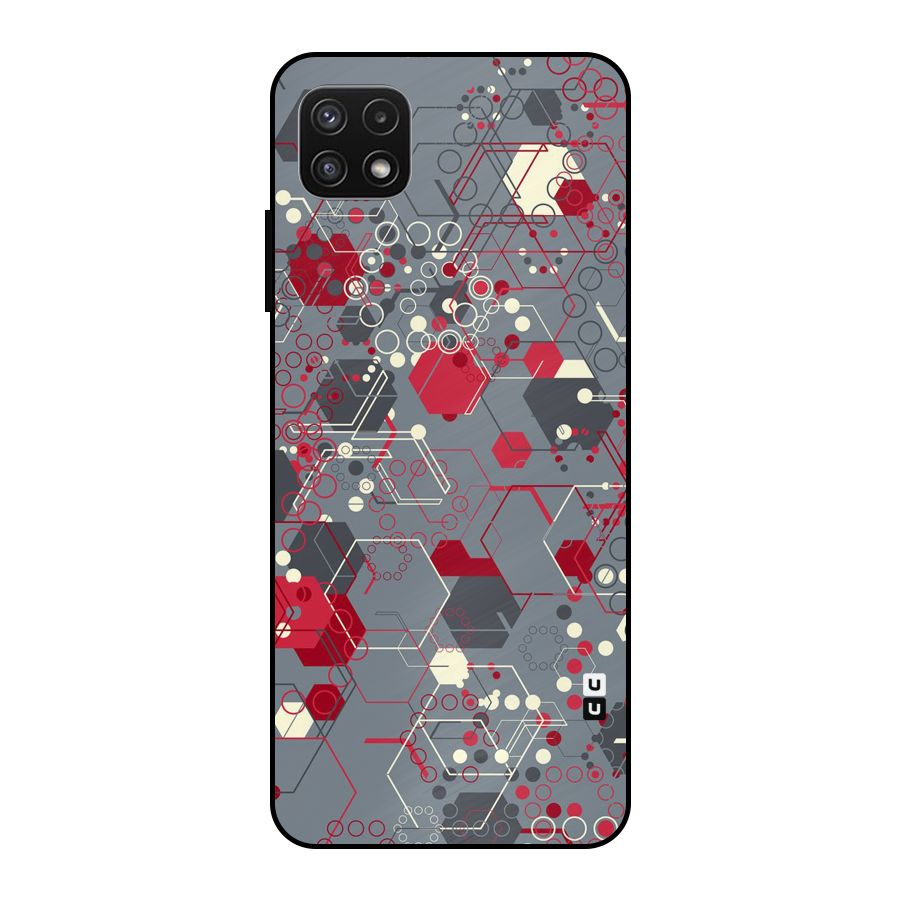 Hexagons Pattern Metal Back Case for Galaxy A22 5G