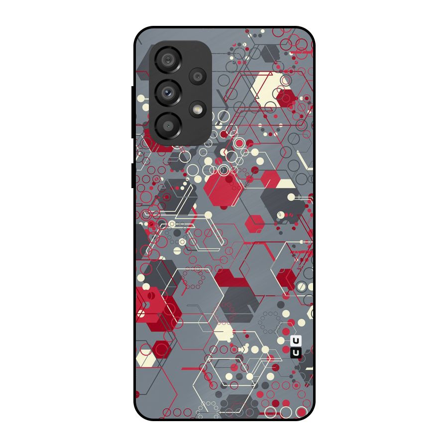 Hexagons Pattern Metal Back Case for Galaxy A33 5G
