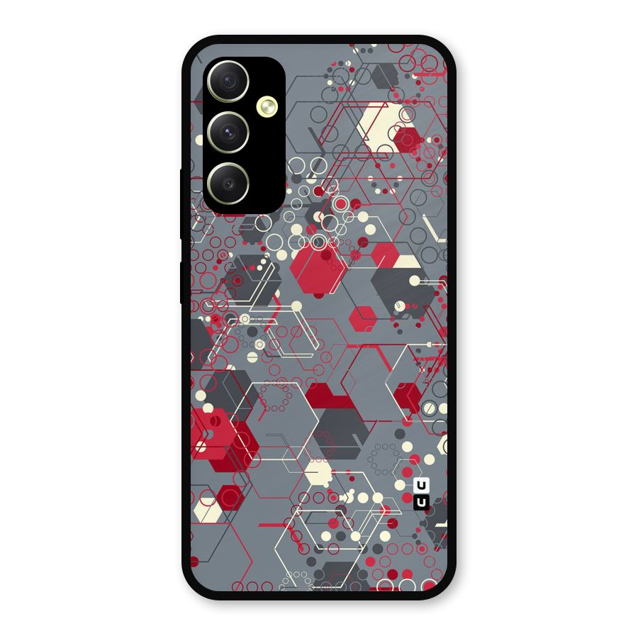 Hexagons Pattern Metal Back Case for Galaxy A34