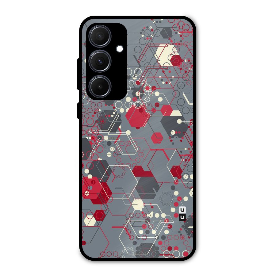 Hexagons Pattern Metal Back Case for Galaxy A35