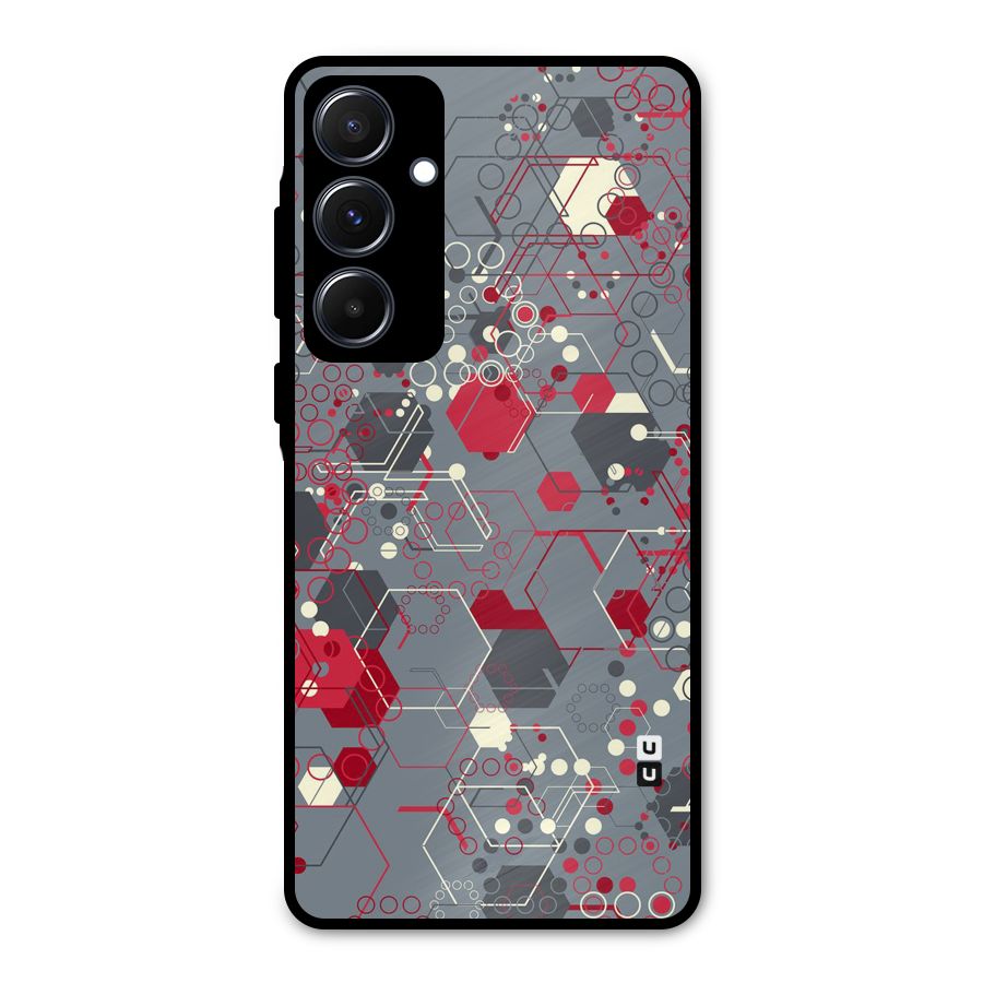 Hexagons Pattern Metal Back Case for Galaxy A55