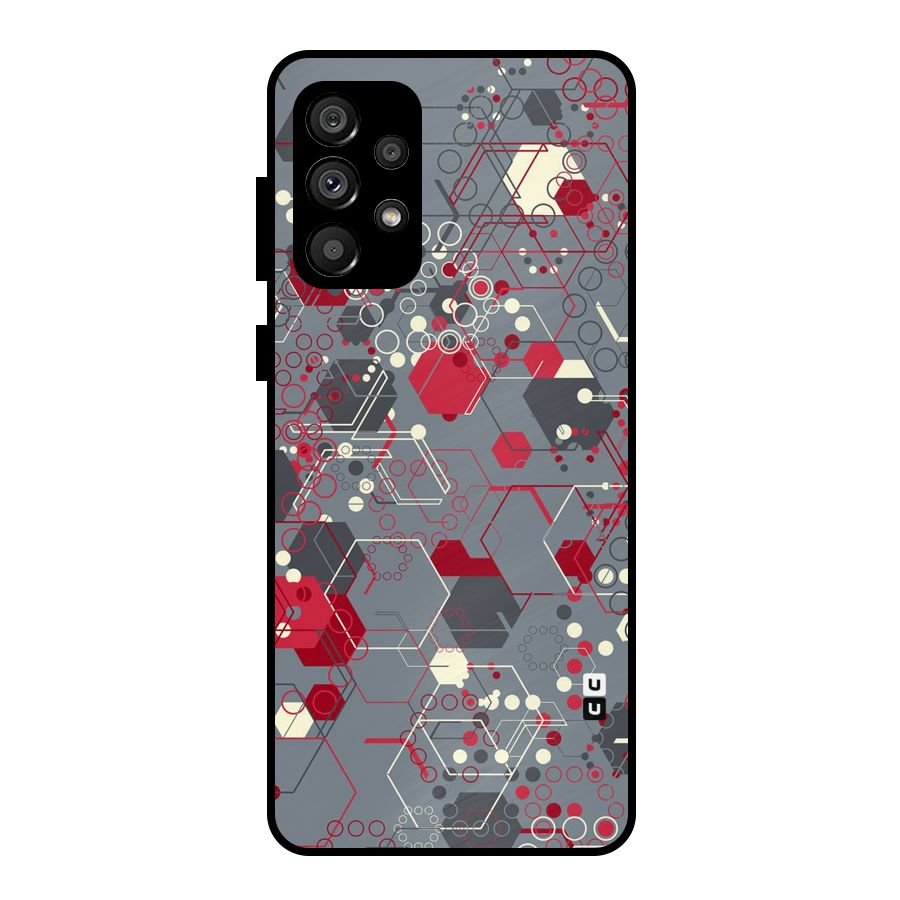 Hexagons Pattern Metal Back Case for Galaxy A73 5G