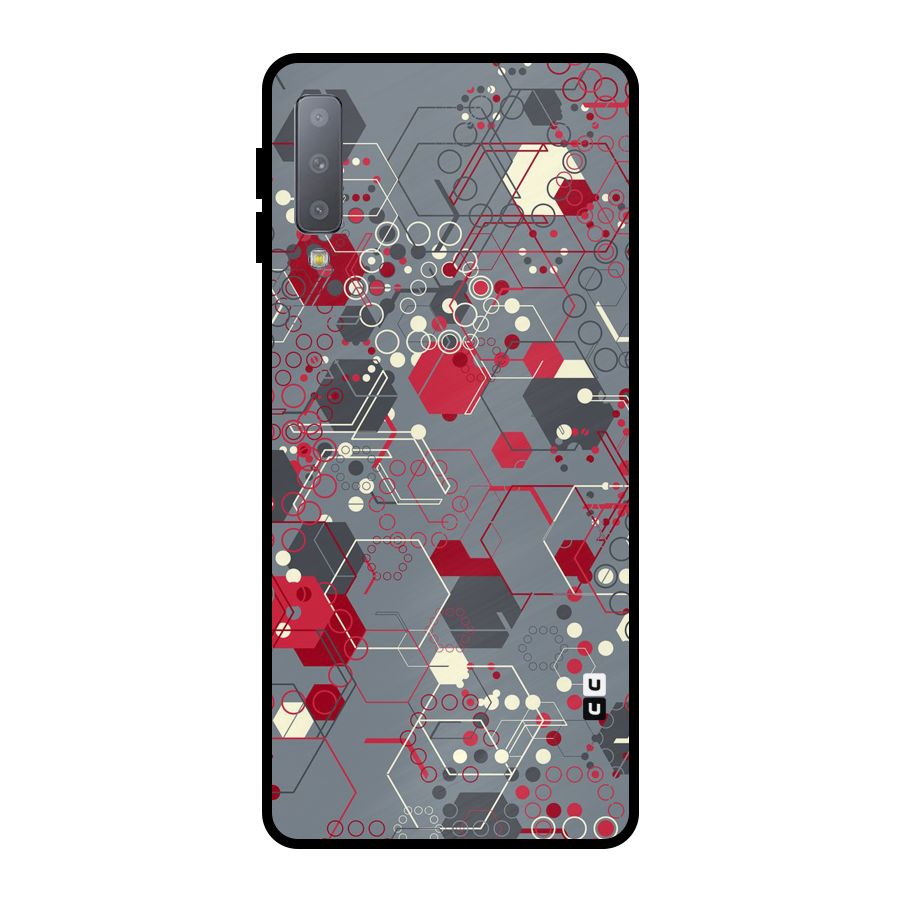 Hexagons Pattern Metal Back Case for Galaxy A7 (2018)