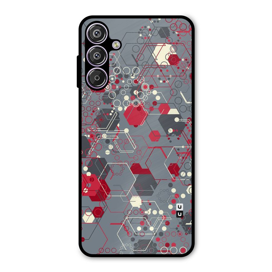 Hexagons Pattern Metal Back Case for Galaxy F15