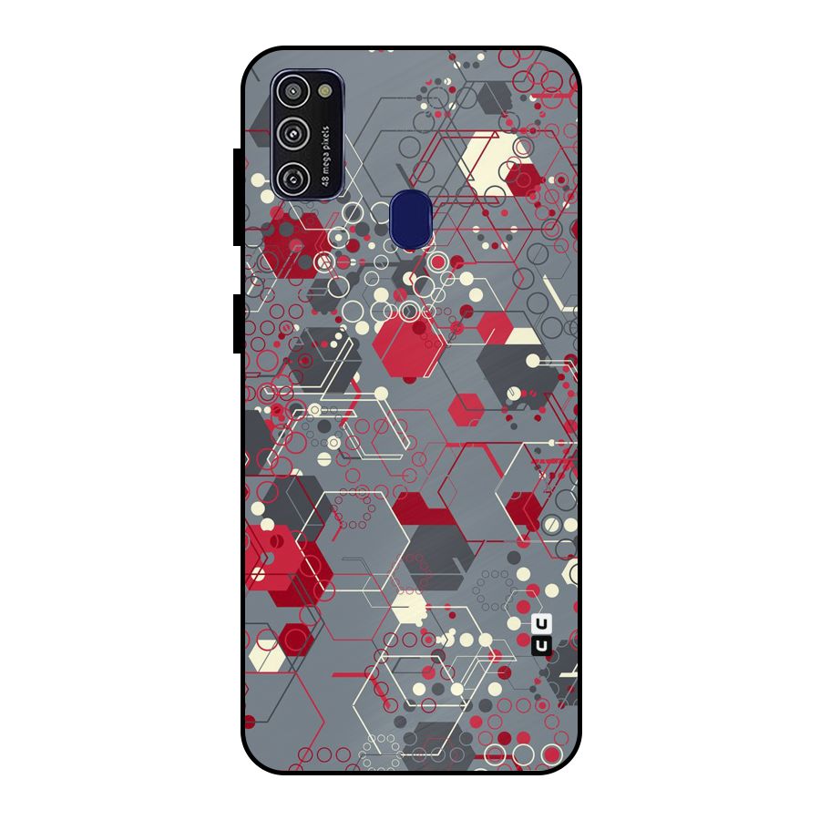 Hexagons Pattern Metal Back Case for Galaxy M21