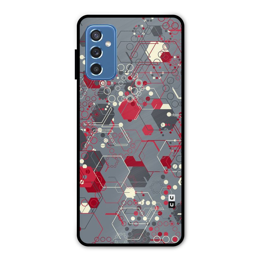 Hexagons Pattern Metal Back Case for Galaxy M52 5G