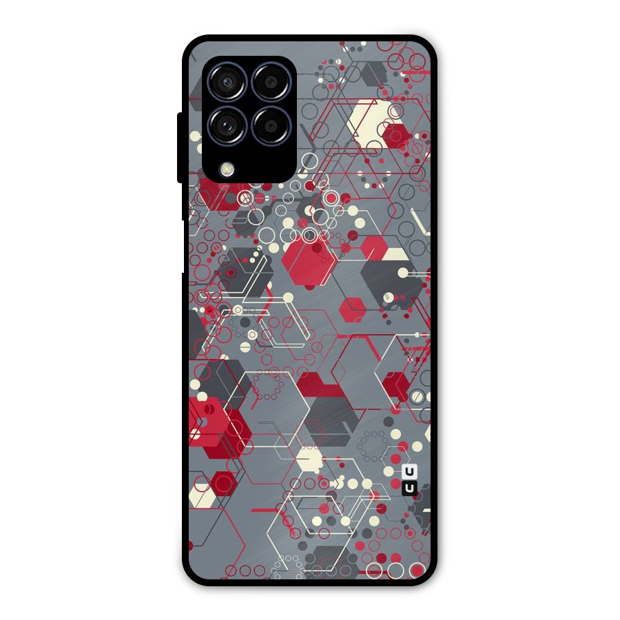 Hexagons Pattern Metal Back Case for Galaxy M53 5G
