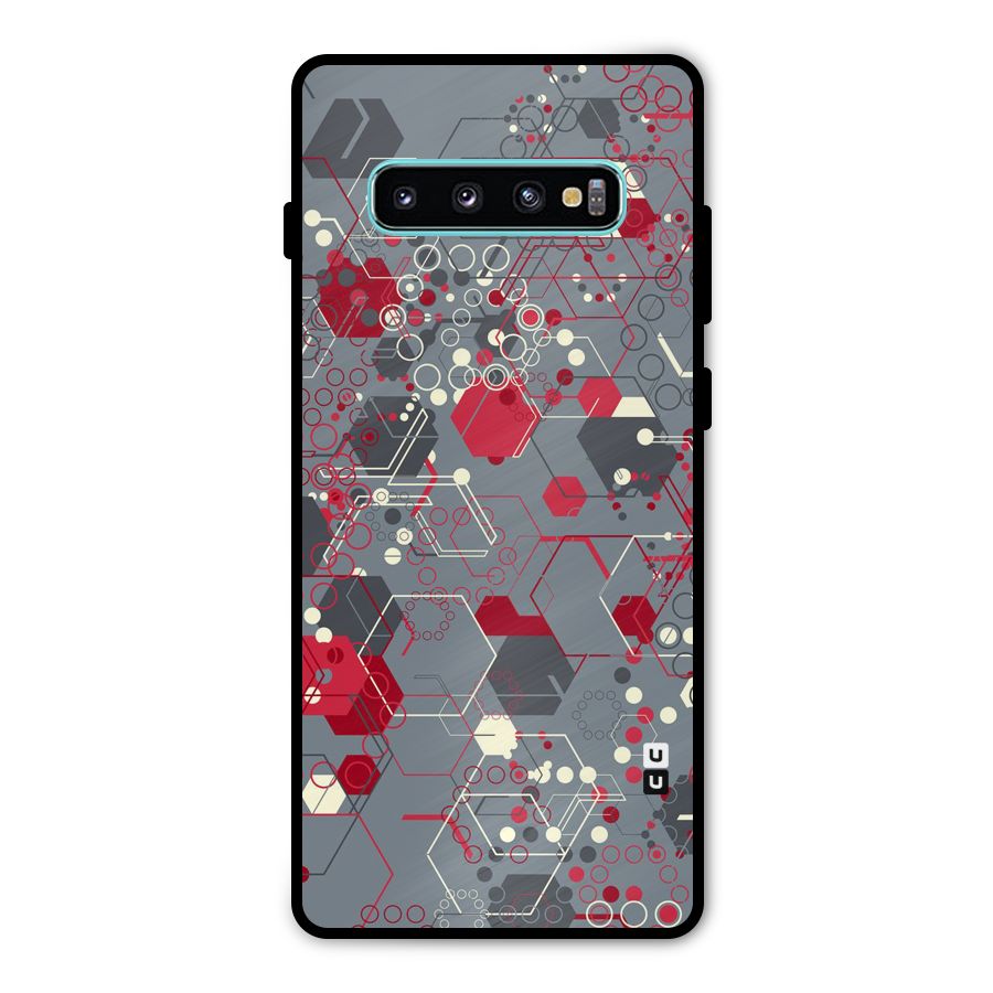 Hexagons Pattern Metal Back Case for Galaxy S10 Plus
