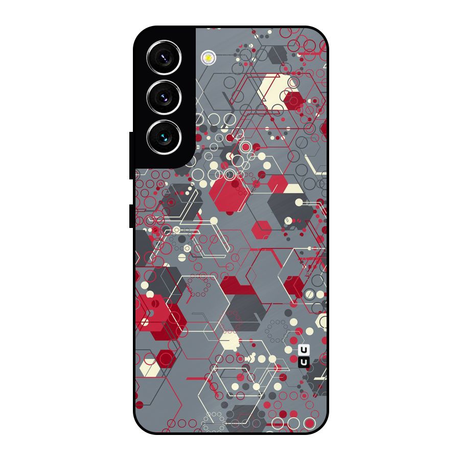 Hexagons Pattern Metal Back Case for Galaxy S22 5G