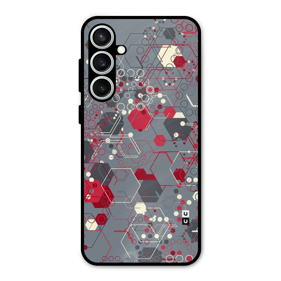 Hexagons Pattern Metal Back Case for Galaxy S23 FE