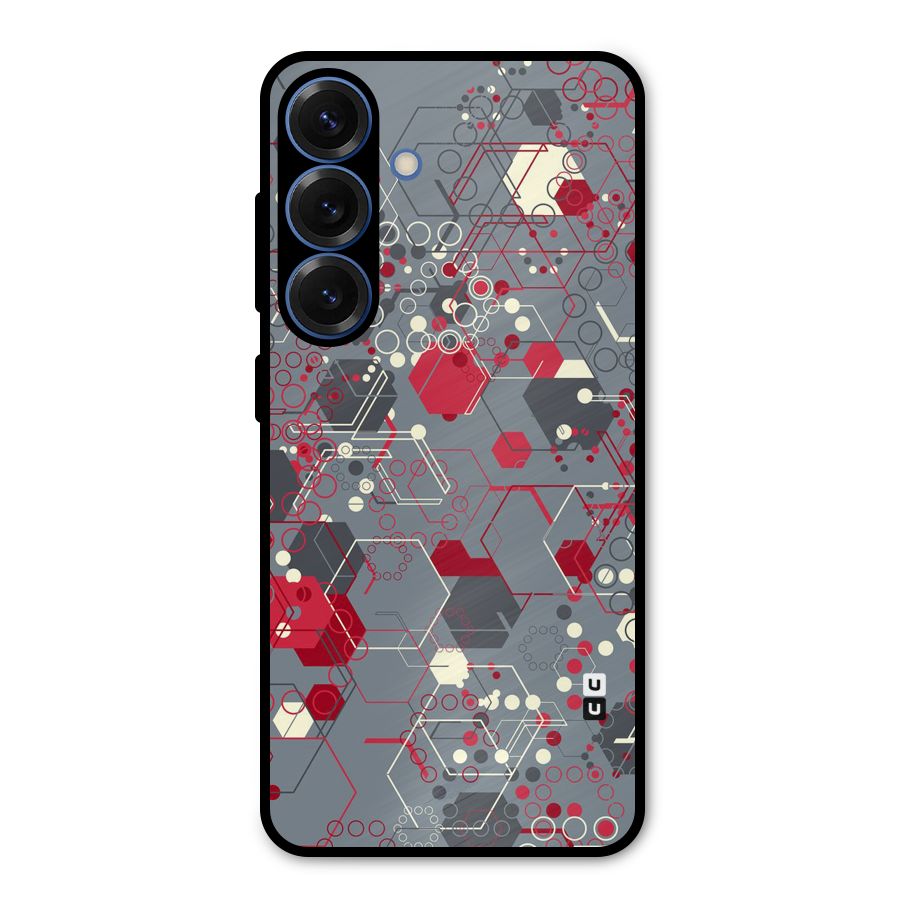 Hexagons Pattern Metal Back Case for Galaxy S25