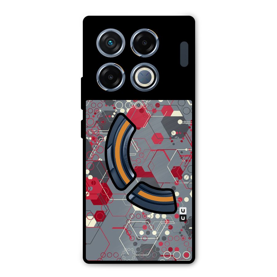 Hexagons Pattern Metal Back Case for Infinix GT 20 Pro
