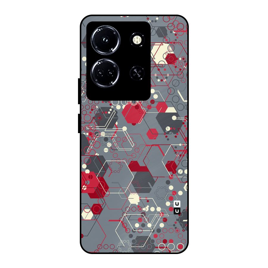 Hexagons Pattern Metal Back Case for Infinix Note 30 5G