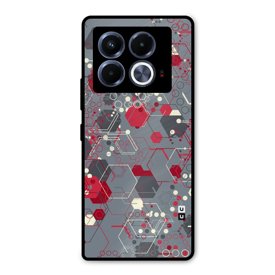 Hexagons Pattern Metal Back Case for Infinix Note 40 5G